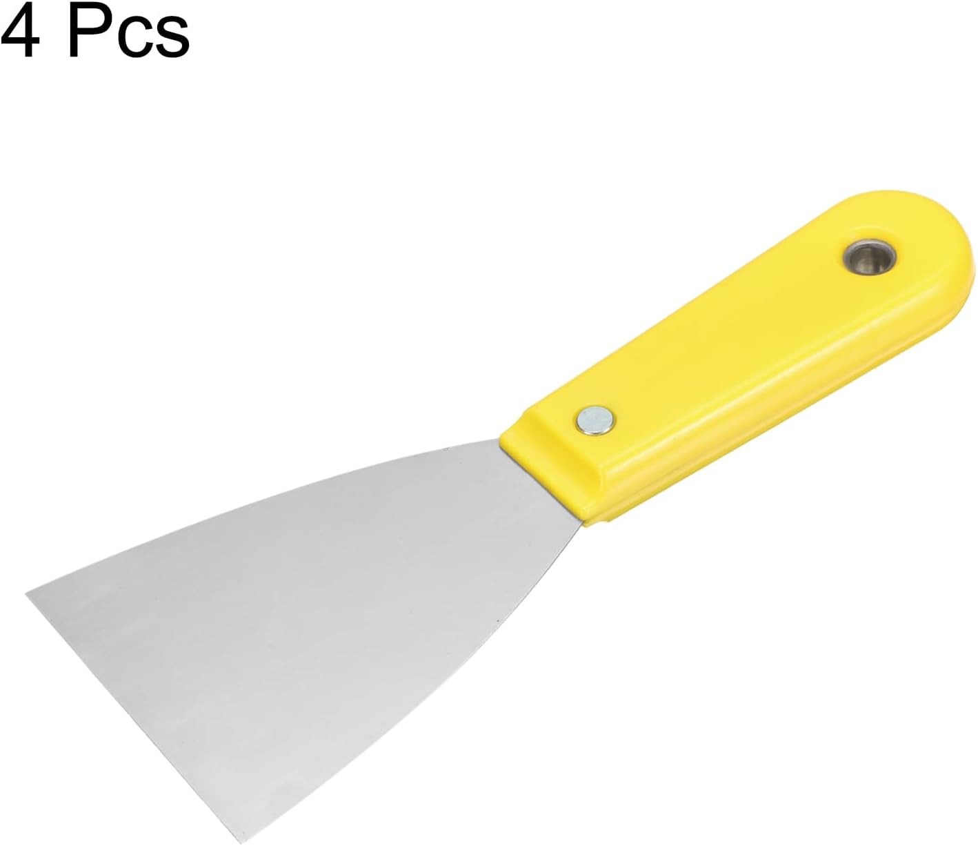 Carbon Steel Putty Knife Plastic Handle Drywall Flex Scraper 4Pcs 5 Inch Yellow Unbranded