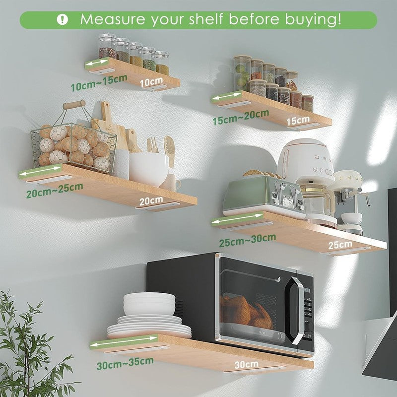 Shelf Brackets Heavy Duty Wall White Steel 15cm 75kg Load Capacity 4 Pack Unbranded