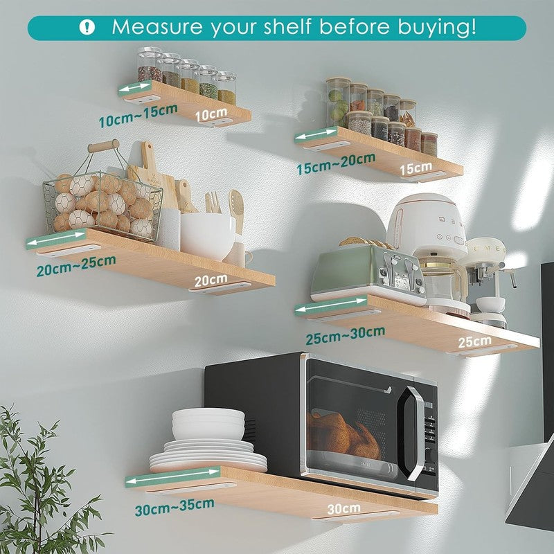 Shelf Brackets Heavy Duty Right Angle 2 Pack 25cm 70kg Load White