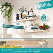 Shelf Brackets Heavy Duty Right Angle 2 Pack 25cm 70kg Load White Unbranded