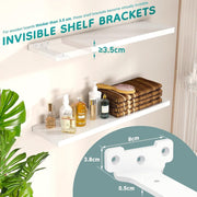 Shelf Brackets Heavy Duty Right Angle 2 Pack 25cm 70kg Load White Unbranded