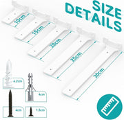 Shelf Brackets Heavy Duty Right Angle 2 Pack 25cm 70kg Load White Unbranded