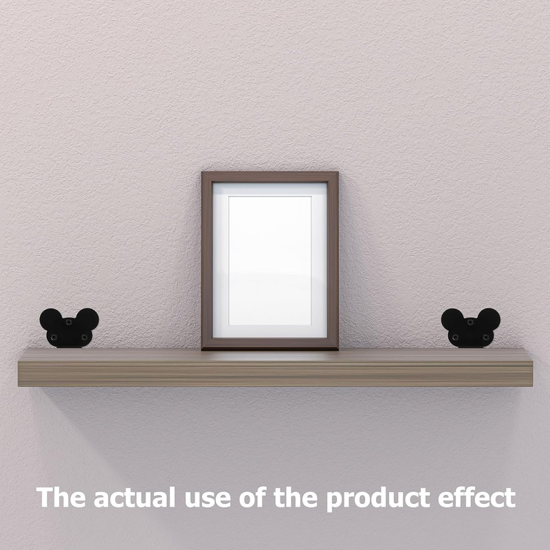 Heavy Duty Shelf Brackets Black Metal Floating Wall Support 4 Pcs 150mm