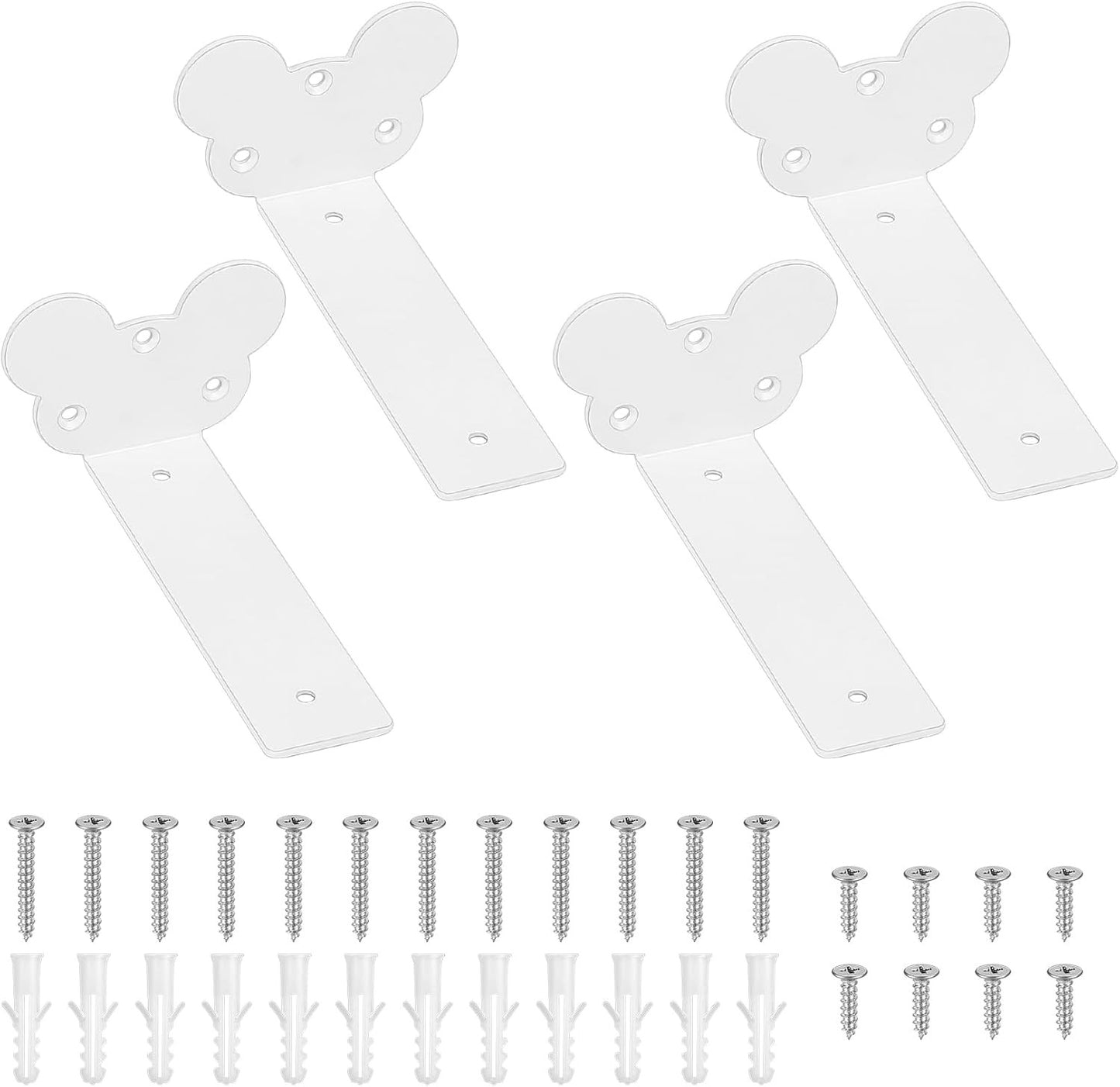 Heavy Duty Shelf Brackets Metal Floating Wall Support 4 Pcs 150mm