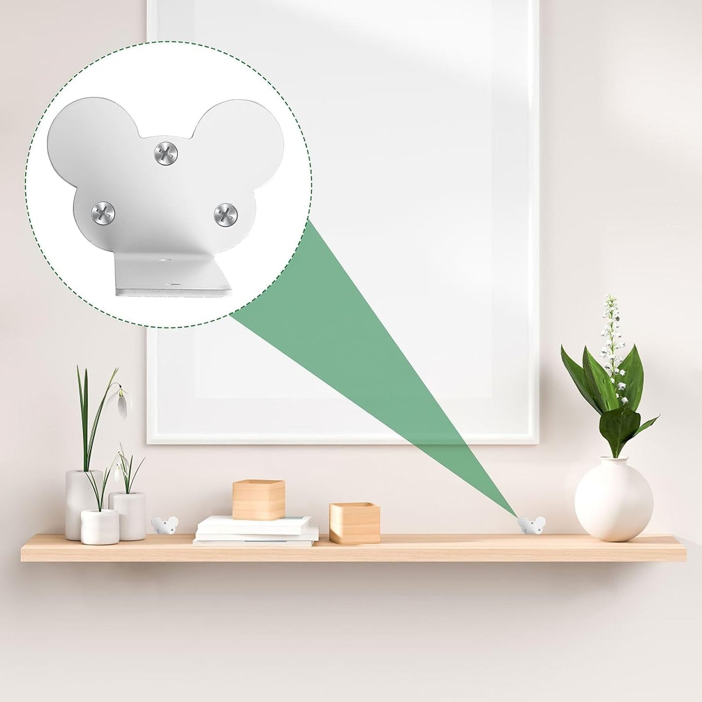 Heavy Duty Shelf Brackets Metal Floating Wall Support 4 Pcs 150mm