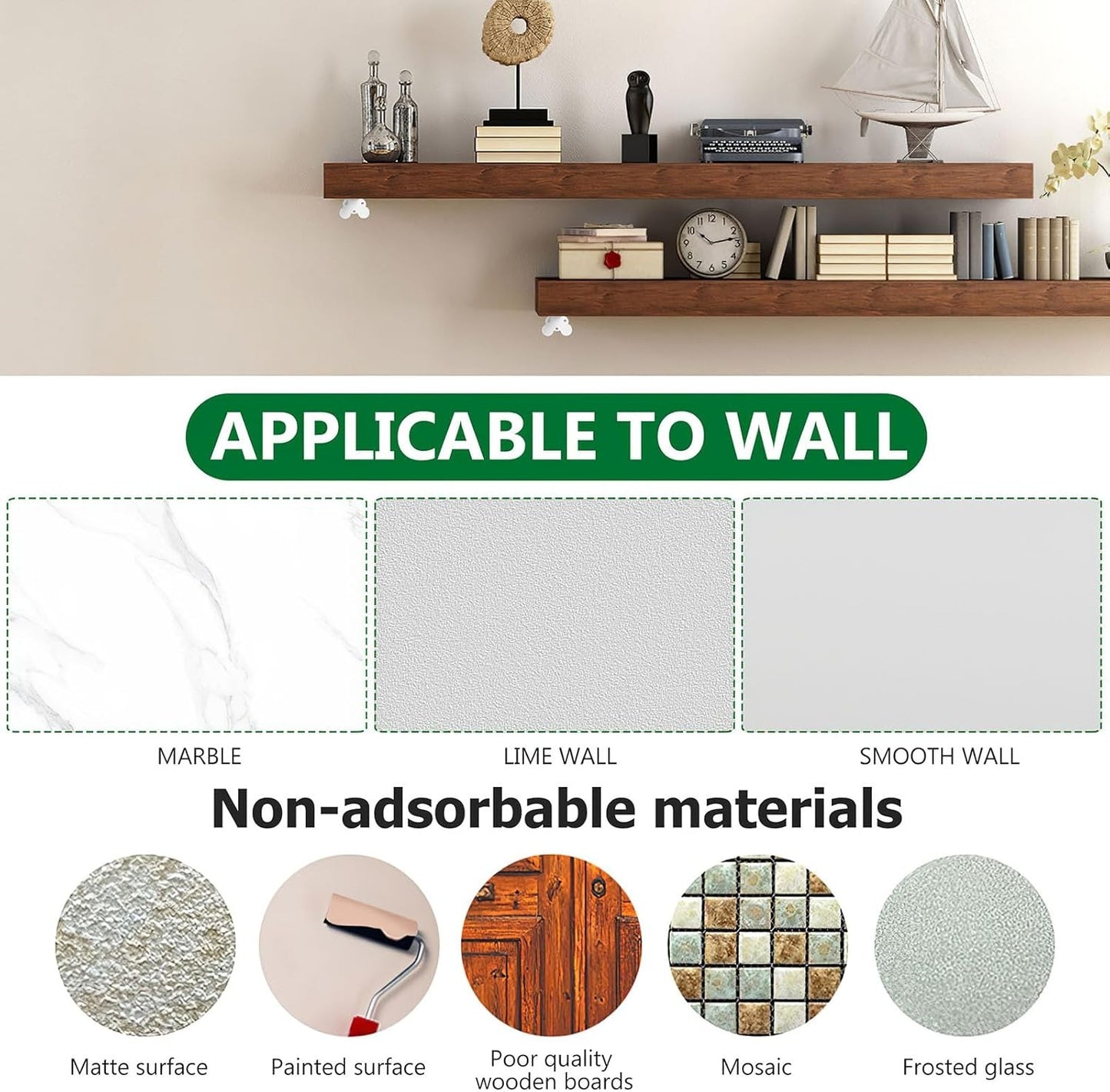 Heavy Duty Shelf Brackets Metal Floating Wall Support 4 Pcs 150mm