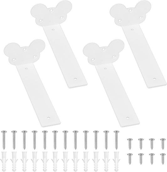 Heavy Duty Shelf Brackets White Metal Floating Wall Support 4 Pcs 200mm