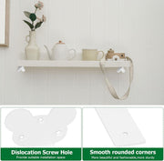 Heavy Duty Shelf Brackets White Metal Floating Wall Support 4 Pcs 200mm Unbranded