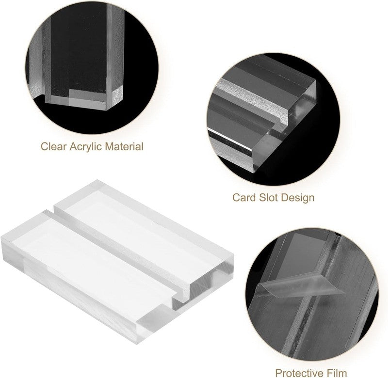 Acrylic Place Card Holders Table Number Name Card Stand 10Pcs 2.8 Inch Clear