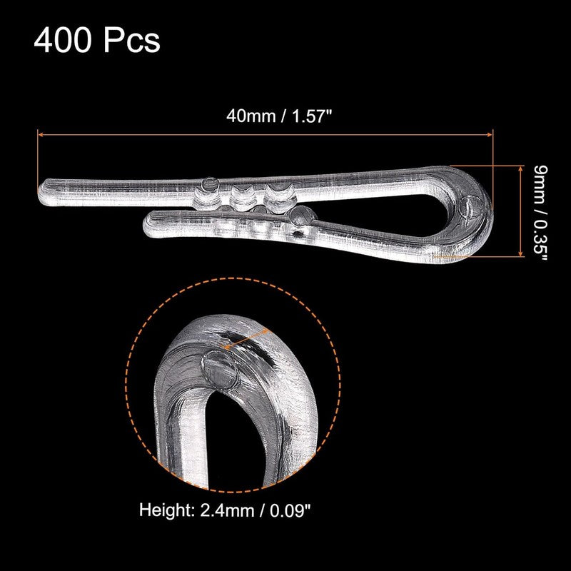 Alligator Clip Shirt Clip Clothespins Teeth U Shape 400Pcs 1.57 Inch Clear