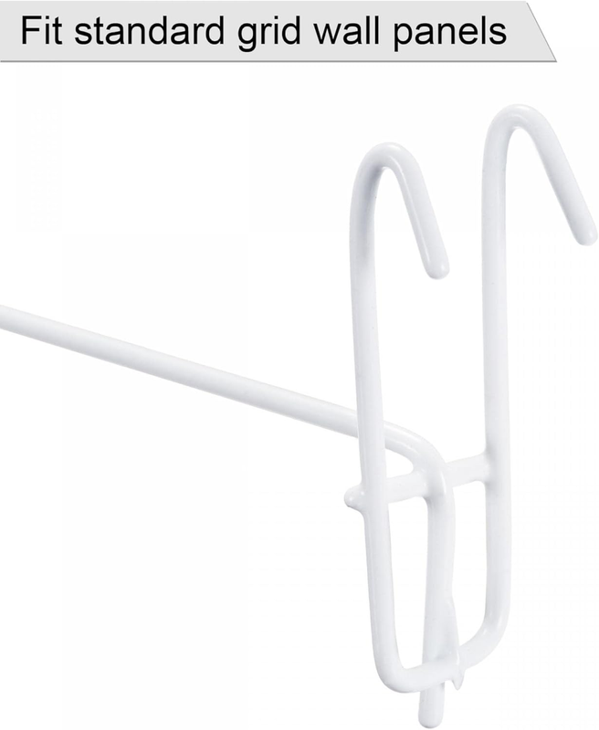 Grid Wall Display Hooks White 4 Inch Pack of 10 Garage Storage Organizers Unbranded