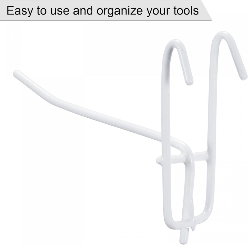 Grid Wall Display Hooks White 4 Inch Pack of 10 Garage Storage Organizers Unbranded