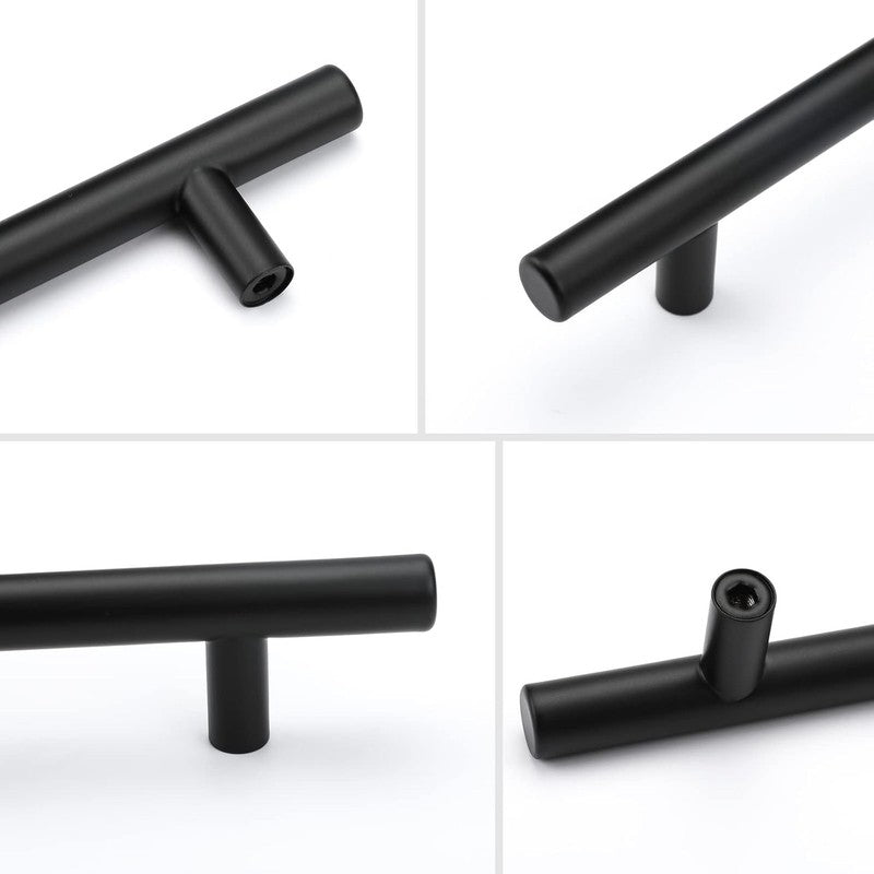 Black Kitchen Handles 96mm Cabinet Drawer Cupboard Door Pulls 2Pack