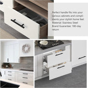 Black Kitchen Handles 96mm Cabinet Drawer Cupboard Door Pulls 2Pack Unbranded