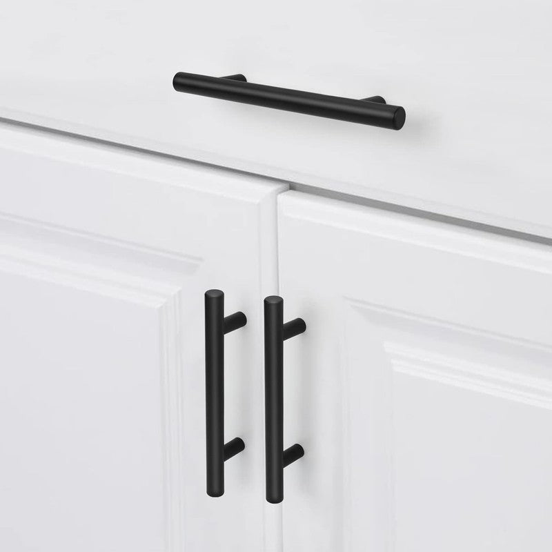 Black Kitchen Handles 96mm Cabinet Drawer Cupboard Door Pulls 2Pack