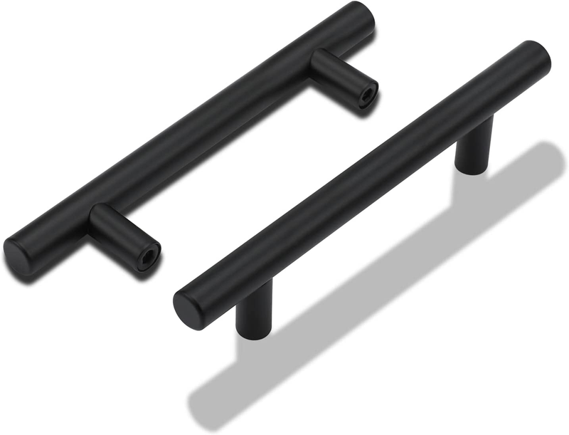 Black Kitchen Handles 96mm Cabinet Drawer Cupboard Door Pulls 2Pack