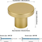 Gold Drawer Knobs Round Brass Cabinet Cupboard Door Kitchen Pulls 2 Pack Unbranded