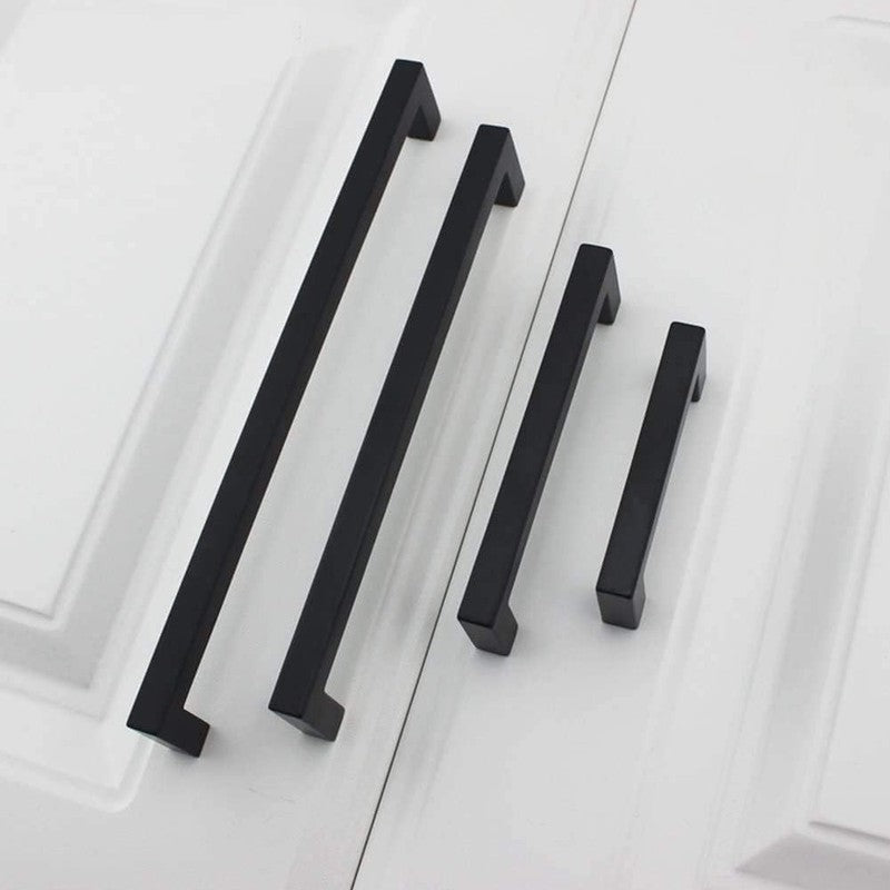 Kitchen Cupboard Handles 128mm Black Cabinet Drawer Pulls Steel 2 Pack