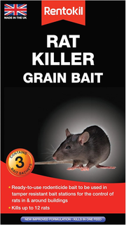 Rat Killer Grain Bait 3x50g Sachets Strong Rodent Mice Poison Indoor Outdoor Use Rentokil