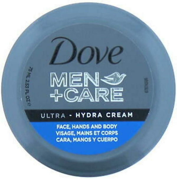 Dove Mens Care Ultra Hydra Cream Moisturising Face Hands Body 75ml Dove