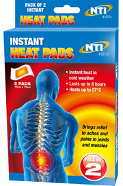 Self Adhesive Heat Pads 2 Pack Muscle Back Joint Pain Relief Instant Therapy Unbranded