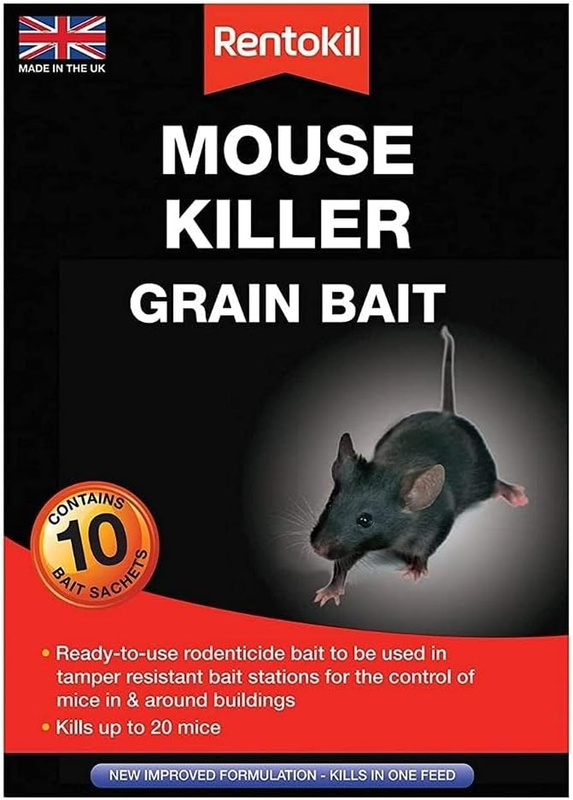 Mouse Killer Grain Bait Strong Rodent Poison Indoor Outdoor Pest Control Rentokil