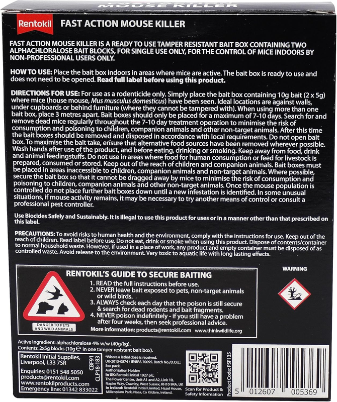 Mouse Killer Grain Bait Strong Rodent Poison Indoor Outdoor Pest Control