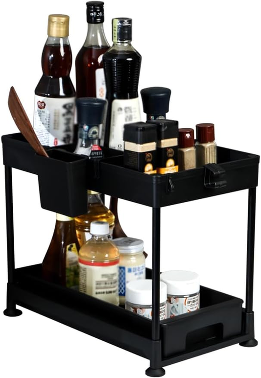 2-Tier under Sink Organizer Cabinet Storage Rack Bottom Sliding Pull Out Drawer Does not apply