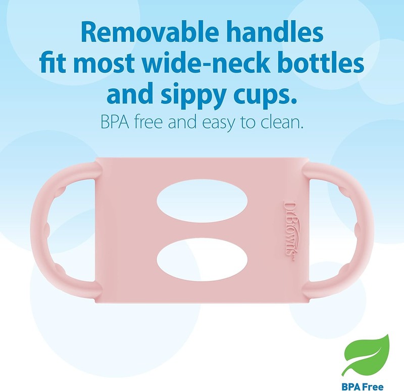 Dr Browns Wide Neck Sippy Bottle Silicone Handles Soft Spout 9oz BPA Free