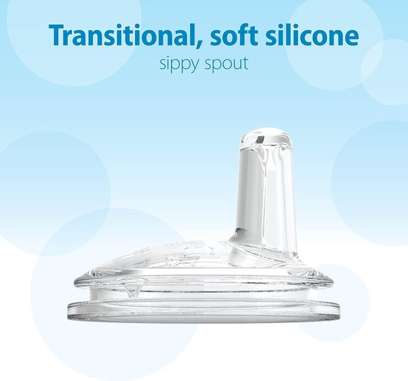 Dr Browns Wide Neck Sippy Bottle Silicone Handles Soft Spout 9oz BPA Free