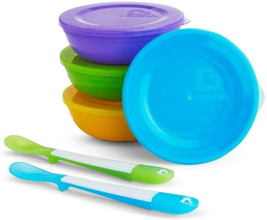 Munchkin Baby Feeding Dishes Food Bowls Weaning Love a Bowls 10Pk + 2 Spoons