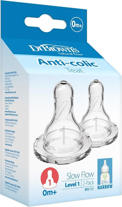 Dr Browns Options Narrow Mouth Teat Newborn Transparent +0 M Dr. Brown?s