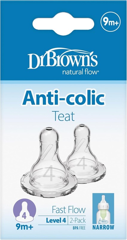 Dr Browns Options Narrow Mouth Teat 9 Months Transparent Baby Bottle Nipple