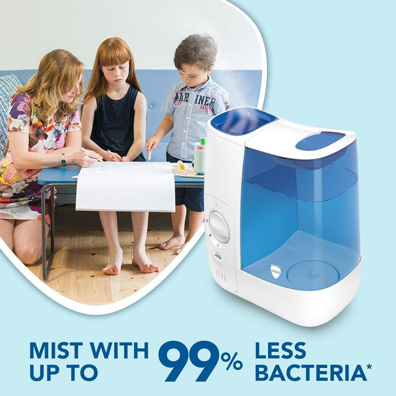 Vicks Warm Mist Humidifier 38 Litre Bedroom Sleep Easy Breathing 37m2 Vicks