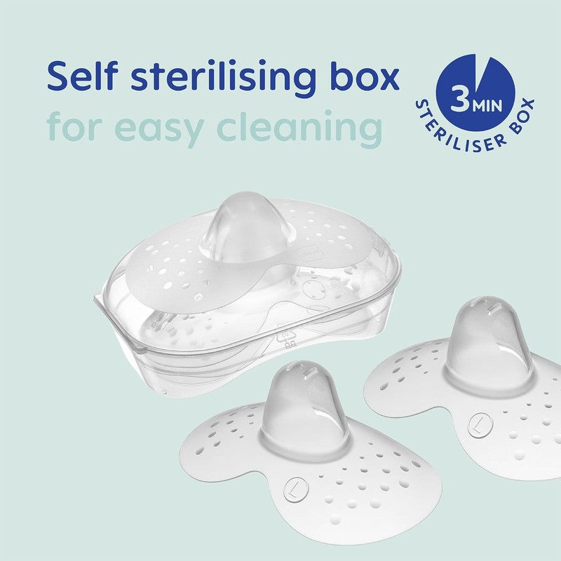 MAM Nipple Shield Small 2 Pack Silicone Breastfeeding Protector Case MAM