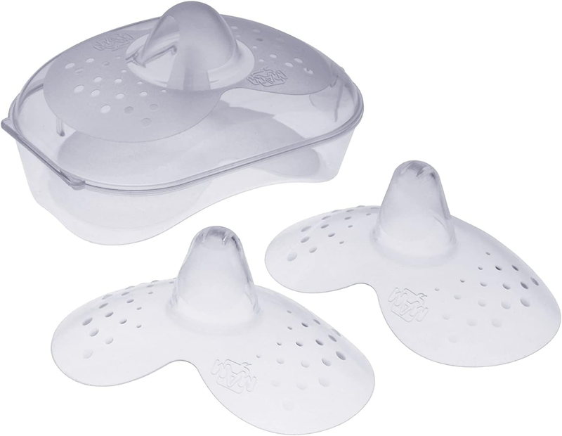 MAM Nipple Shield Small 2 Pack Silicone Breastfeeding Protector Case MAM