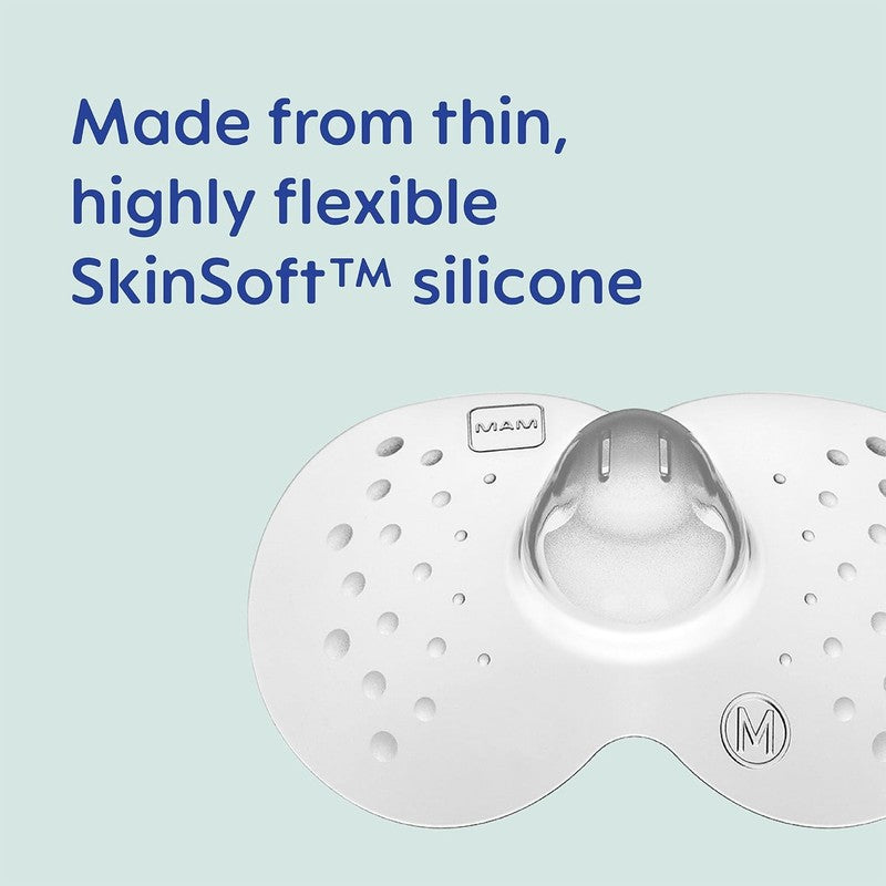 MAM Nipple Shield Medium Silicone Breastfeeding 2 Pack Sterilisable Case MAM