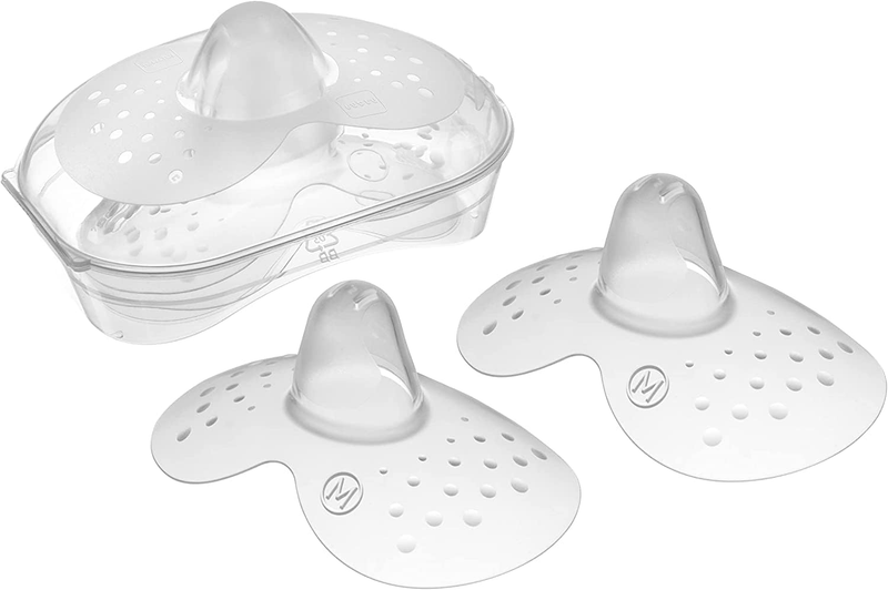 MAM Nipple Shield Medium Silicone Breastfeeding 2 Pack Sterilisable Case MAM
