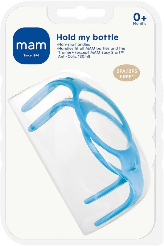 MAM Baby Bottle Handles Blue 2 Pack Compatible Wide Bottles Training MAM