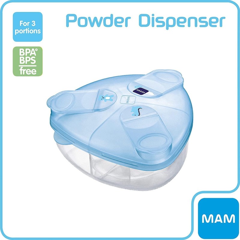 MAM Formula Dispenser Baby Feeding Storage Blue 3 Serving Spillproof MAM