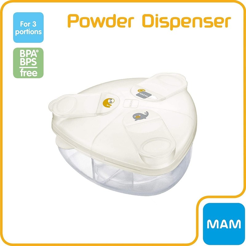MAM Formula Dispenser Baby Feeding Storage White 3 Serving Spillproof MAM