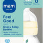 MAM Glass Baby Bottle Newborn Slow Flow 90ml Size 0 MAM