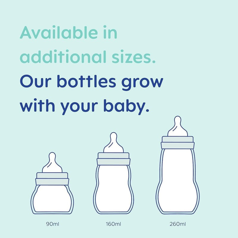 MAM Glass Baby Bottle Newborn Slow Flow 90ml Size 0 MAM