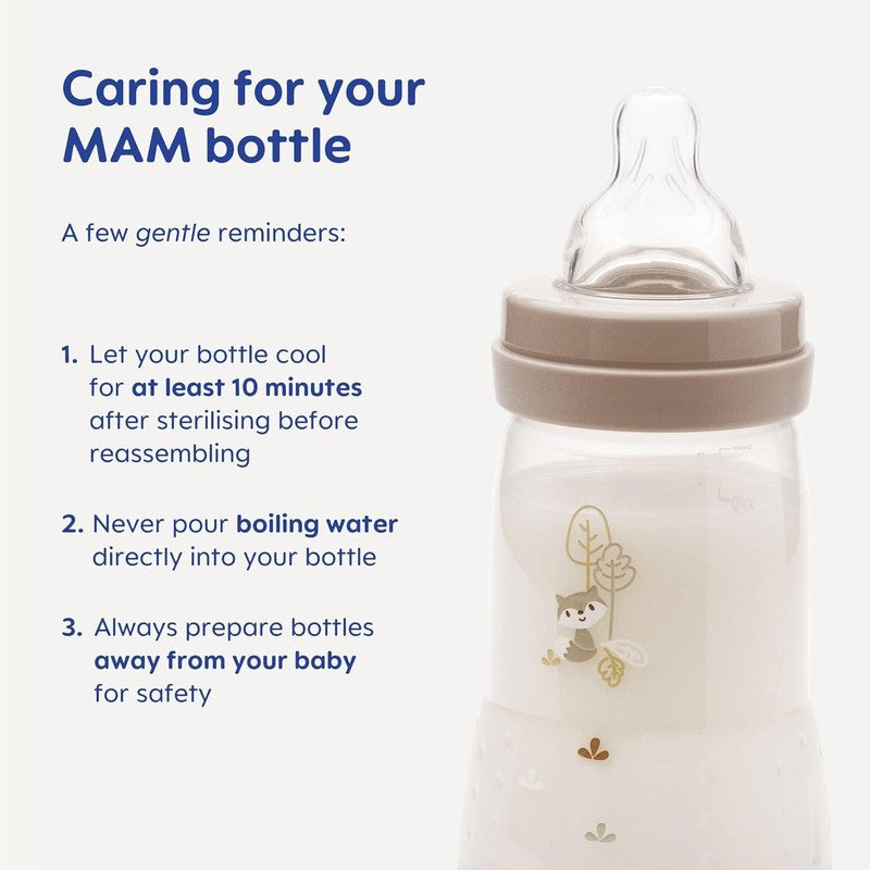 MAM Anti Colic Baby Bottles 260ml 3 Pack Medium Flow MAM