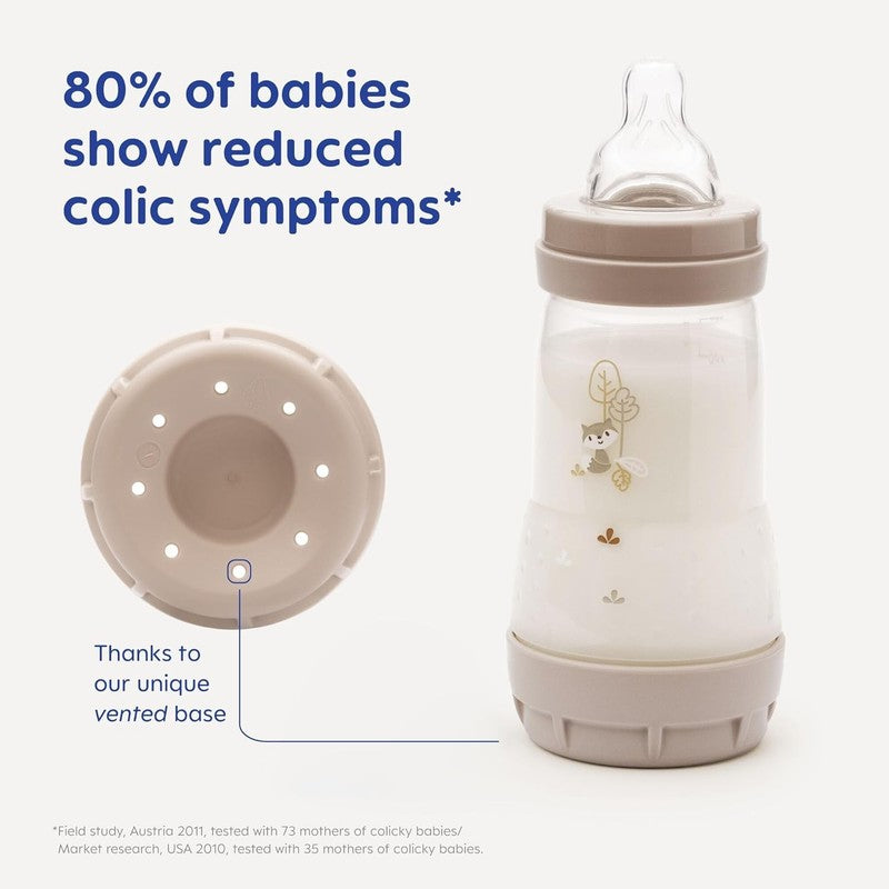 MAM Anti Colic Baby Bottles 260ml 3 Pack Medium Flow MAM