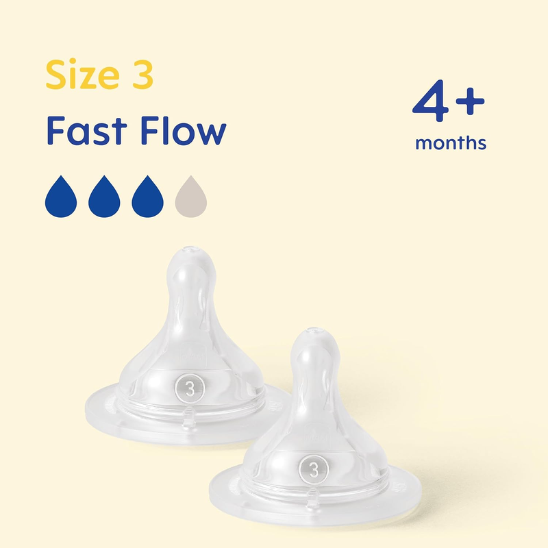 MAM Bottle Teats Fast Flow Size 3 2 Pack 4 Months Plus MAM