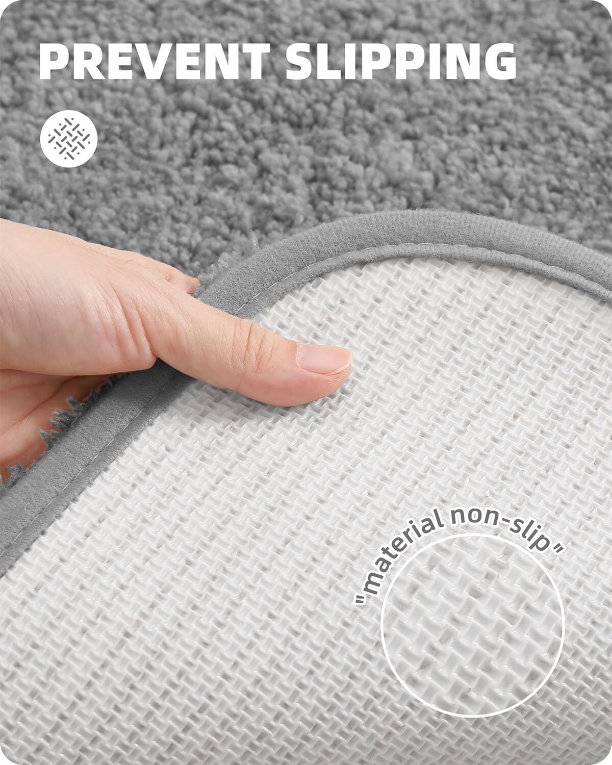 Non Slip Bath Mat Bathroom Rugs Water Absorbent Toilet Pedestal Mats 60 x 110 cm Delux Rugs