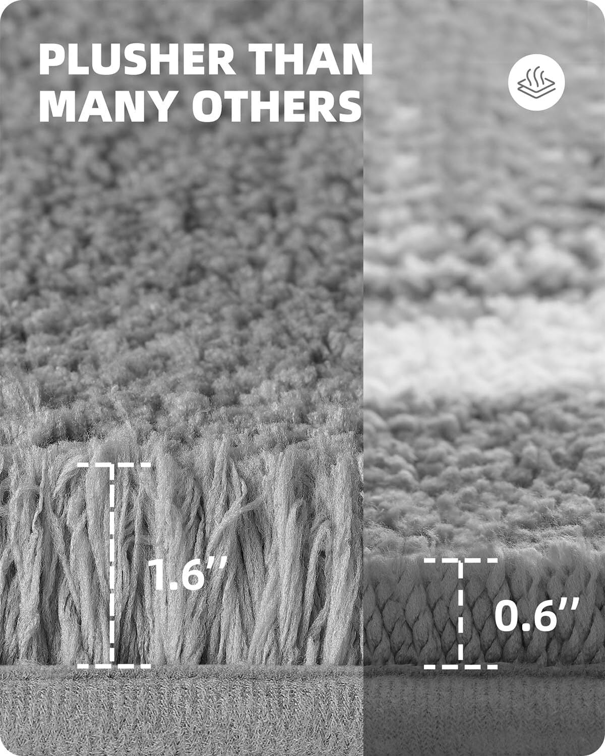 Non Slip Bath Mat Bathroom Rugs Water Absorbent Toilet Pedestal Mats 60 x 110 cm Delux Rugs
