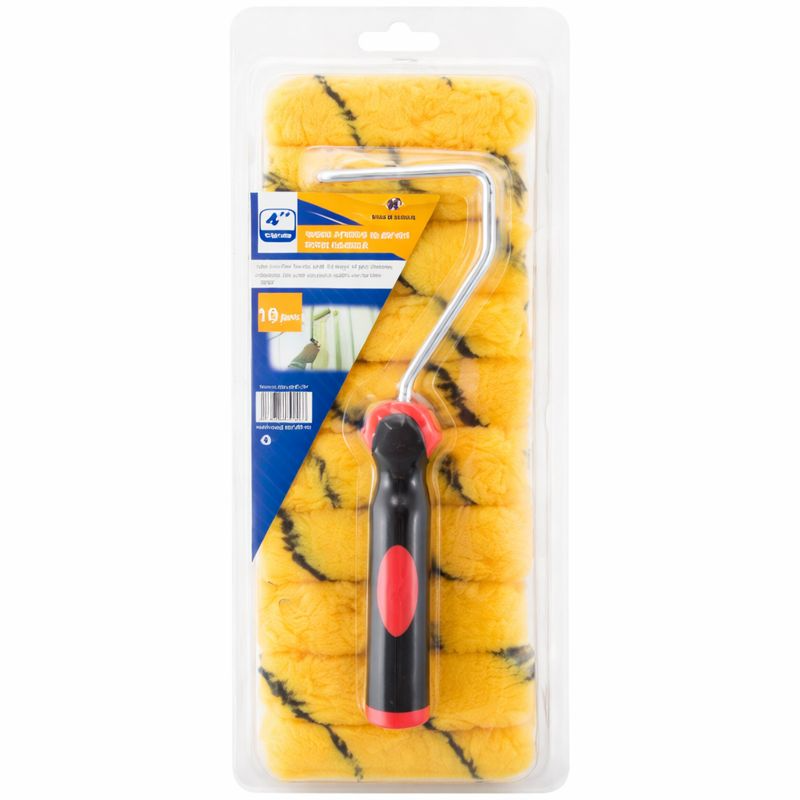 Tiger Stripe Mini Paint Roller Handle Set 4 Inch 11 Piece Decorating