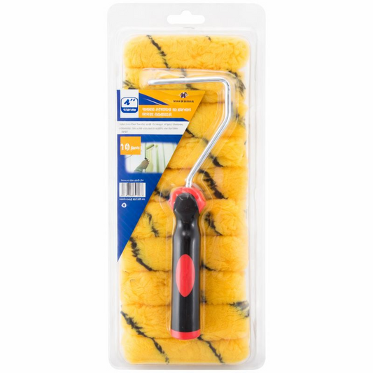 Tiger Stripe Mini Paint Roller Handle Set 4 Inch 11 Piece Decorating